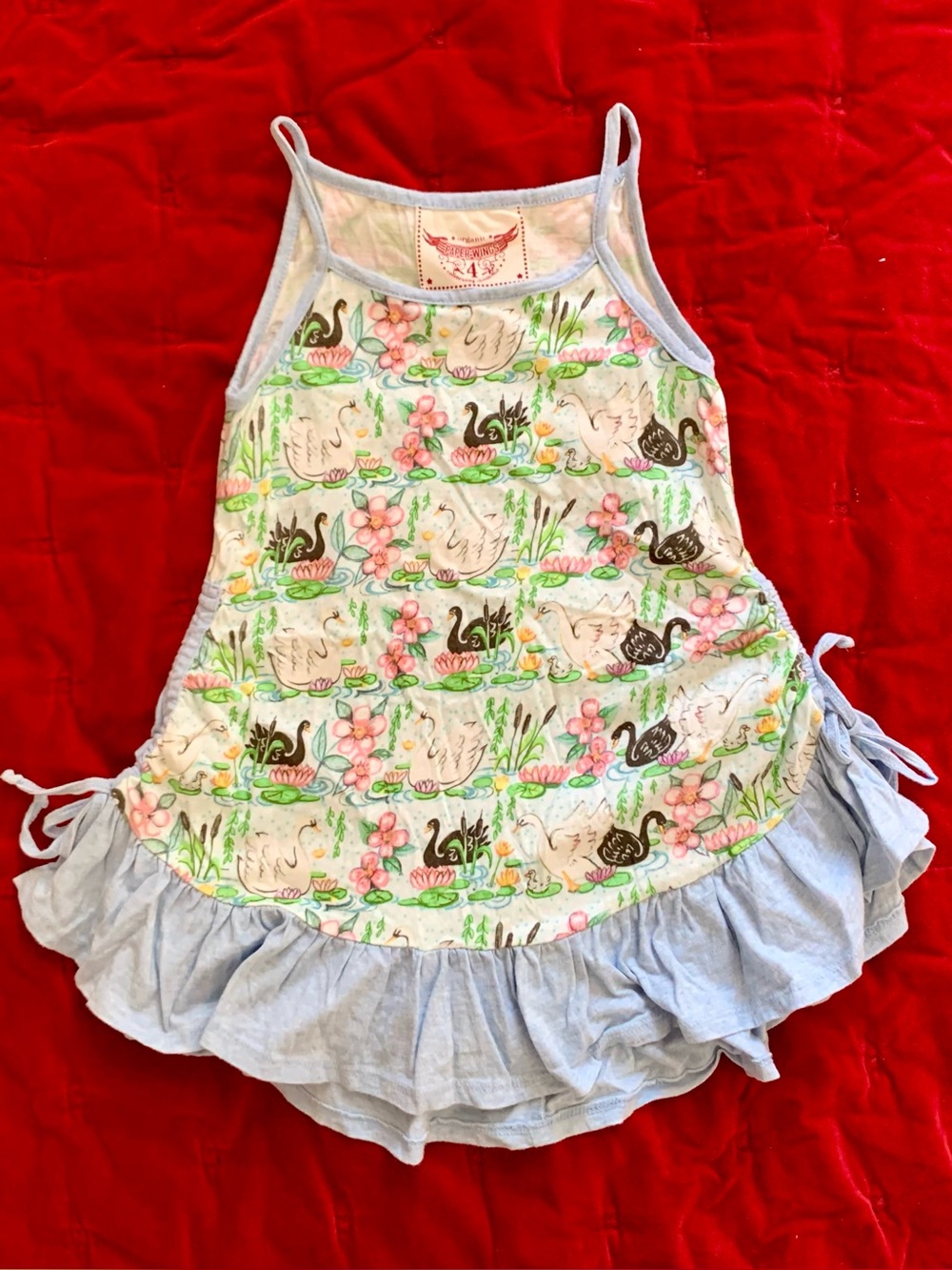 Paper Wings Swans Organic Tunic Top Girl 4